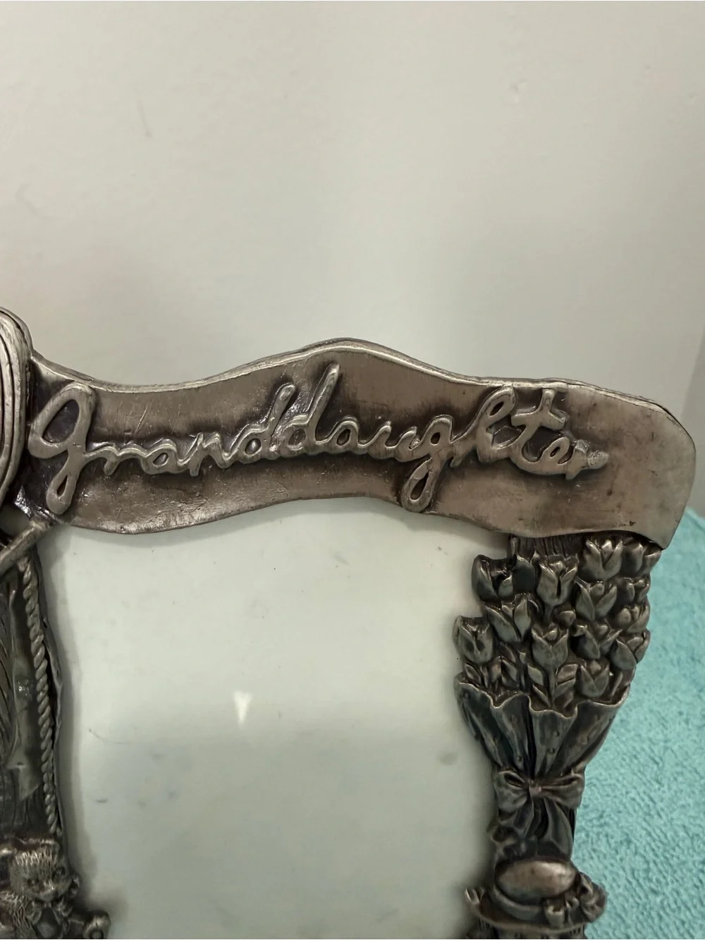 Granddaughter Embossed Silver-Style Decorative Picture Frame 6x5 in